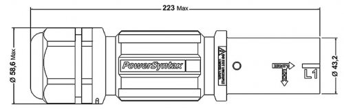 SPX7LS2BK240MR SPX 750А розетка кабельная Line 2, черная
