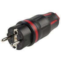 05721-sr PCE Вилка кабельная 16A/250V/2P+E/IP54 корпус черный, маркер красный