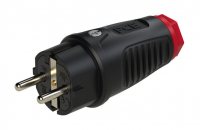 0512-sr PCE Вилка кабельная 16А/250V/2P+E/IP54 корпус черный, маркер красный