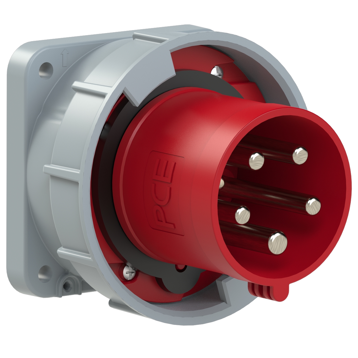 635-6 PCE Вилка встраиваемая 63А/400V/3P+N+E/IP67, фланец 100x100