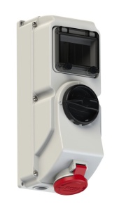 7814-6 PCE Розетка настен. с выкл. и блокир.16A/400V/3P+E/IP44, с держат. предох.(предох. не уком)