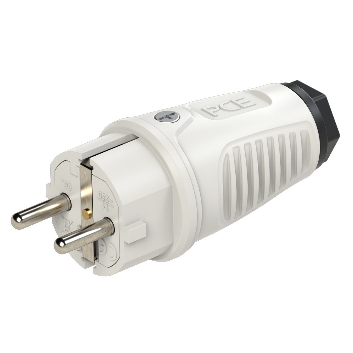 0511-gs PCE Вилка кабельная 16A/250V/2P+E/IP54 корпус серый, маркер черный