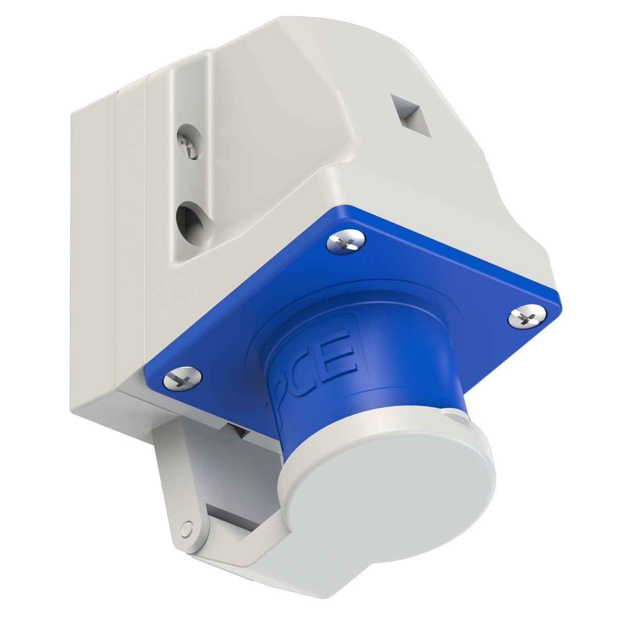 513-6d PCE Вилка настенная 16A/230V/1P+N+E/IP44 с крышкой 