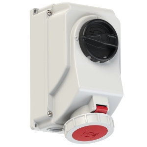 75242-6 PCE Розетка настенная 32А/400V/3P+E/IP67, с выключателем и блокировкой