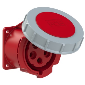 3252-6ttf70 PCE Розетка встраиваемая 32А/400V/3P+N+E/IP67, фланец 70x70, безвинтовое подключение 
