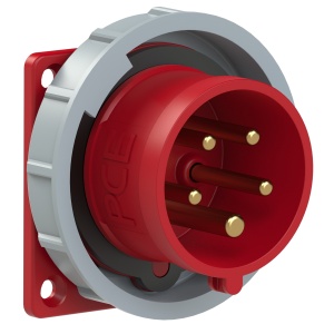 6152-6tt PCE Вилка встраиваемая 16А/400V/3P+N+E/IP67, безвинтовое подключение, фланец 75x75