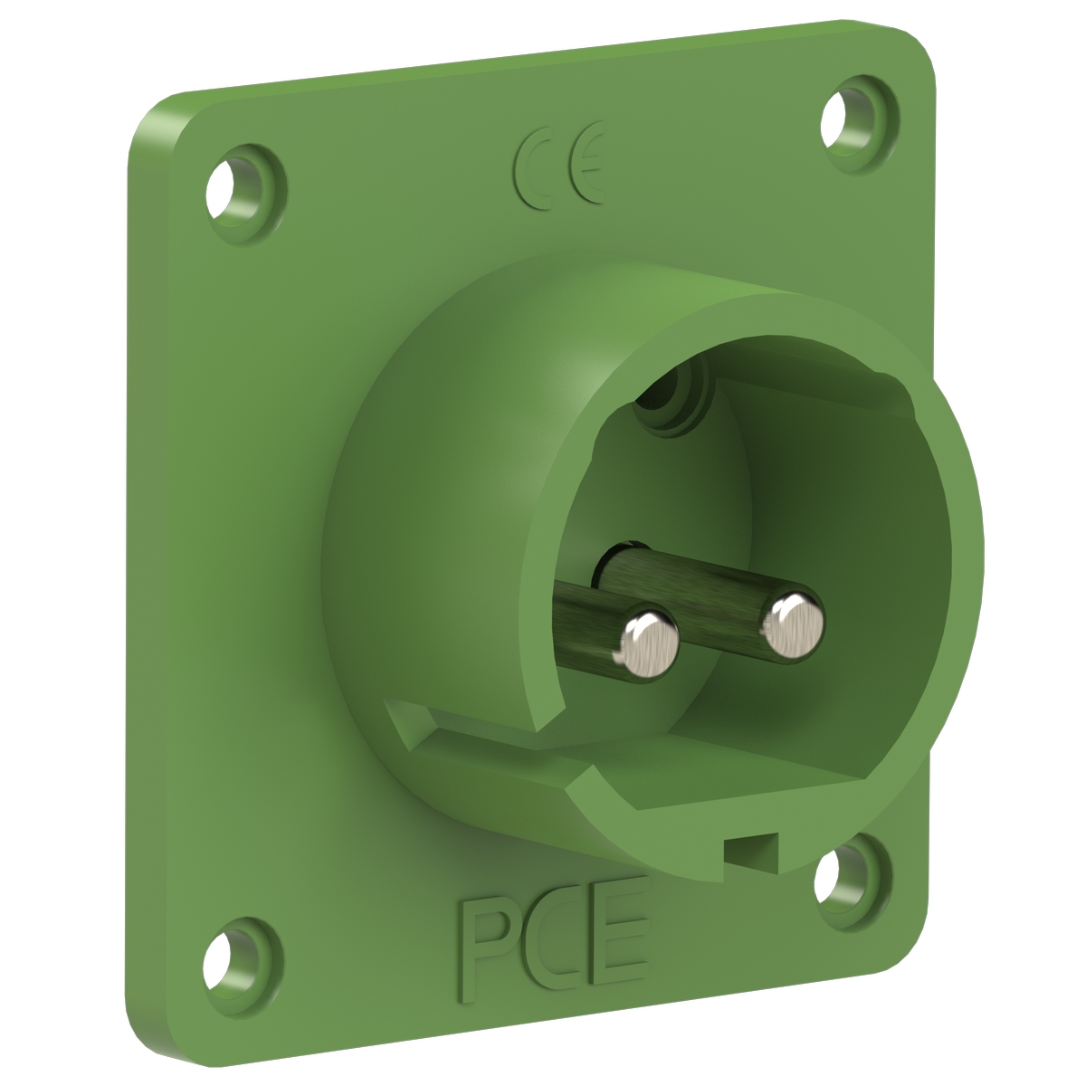 692-4v PCE Вилка встраиваемая 32A/24-42V/2P/IP44, никелированные контакты, фланец 70x70