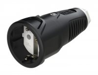 2510-sw PCE Розетка кабельная 16A/250V/2P+E/IP20 корпус черный, маркер белый