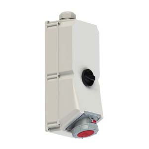 9755099 PCE Розетка настенная 125А/400V/3P+E/IP67, с выключателем и блокировкой
