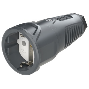 2510-as PCE Розетка кабельная 16A/250V/2P+E/IP20 корпус темносерый, маркер черный