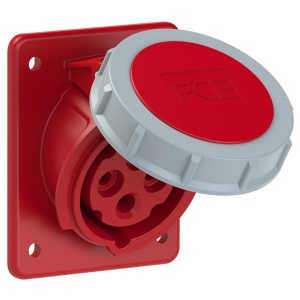 4142-6ttf8 PCE Розетка встраиваемая наклонная 16А/400V/3P+E/IP67,фланец 80x97,безвинт подключение
