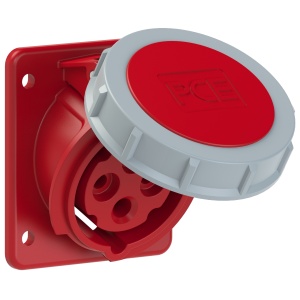 4142-6ttf87 PCE Розетка встраиваемая наклонная 16А/400V/3P+E/IP67, фланец 75x85, безвинтовое подключ