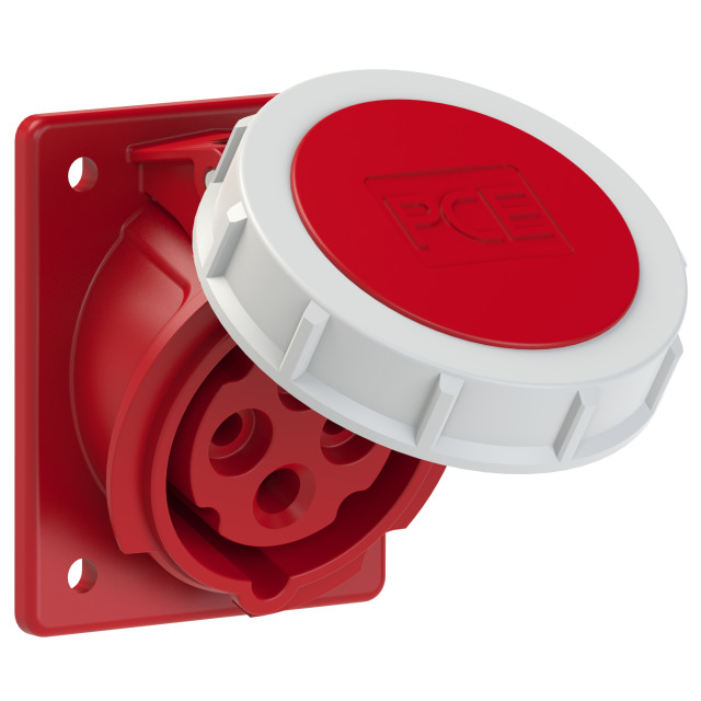 4142-6f78 PCE Розетка встраиваемая наклонная 16А/400V/3P+E/IP67,фланец 70x85