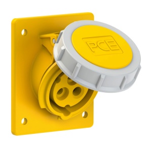 4132-4f8 PCE Розетка встраиваемая наклонная 16А/110V/1P+N+E/IP67, фланец 80x97