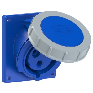 4232-6tt PCE Розетка встраиваемая наклонная 32А/230V/1P+N+E/IP67, фланец 92x100, безвинтовое подключ