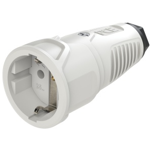 2510-gs PCE Розетка кабельная 16A/250V/2P+E/IP20 корпус серый, маркер черный