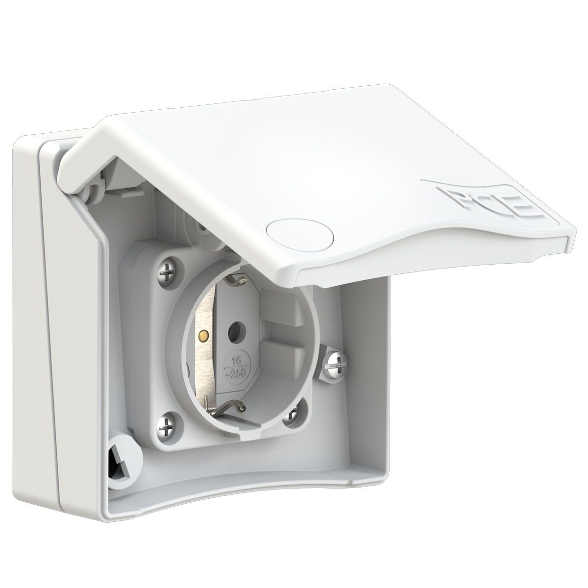 8430v PCE Розетка настенная 16A/250V/2P+E/IP44