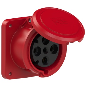 3341-6fc PCE Розетка встраиваемая 63A/400V/3P+E/IP44, фланец 100x107