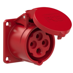 314-6f0 PCE Розетка встраиваемая 16А/400V/3P+E/IP44, фланец 65x65