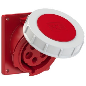 4252-6 PCE Розетка встраиваемая наклонная 32А/400V/3P+N+E/IP67, фланец 92x100