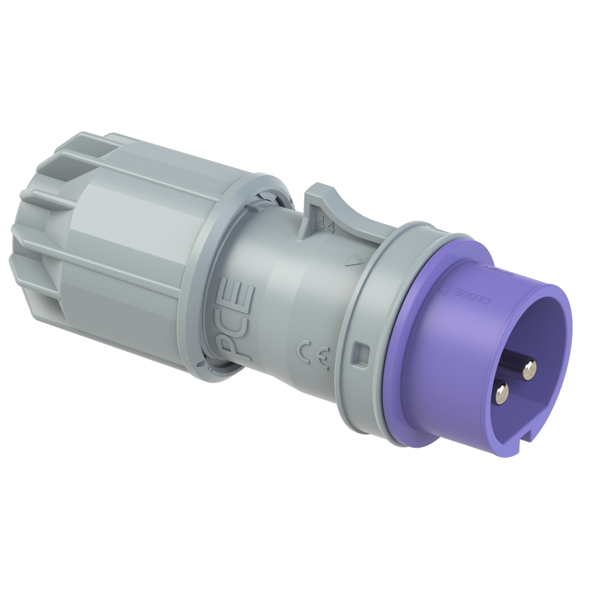 072v PCE Вилка кабельная 32А/24V/2P/IP44, никелированные контакты
