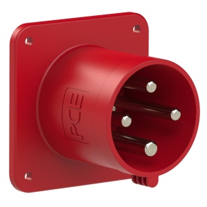 6341-6k PCE Вилка встраиваемая 63А/400V/3P+E/IP44, фланец 100x100
