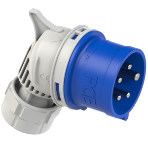 8015-9v PCE Вилка кабельная угловая 16А/230V/3P+N+E/IP44 никелированные контакты