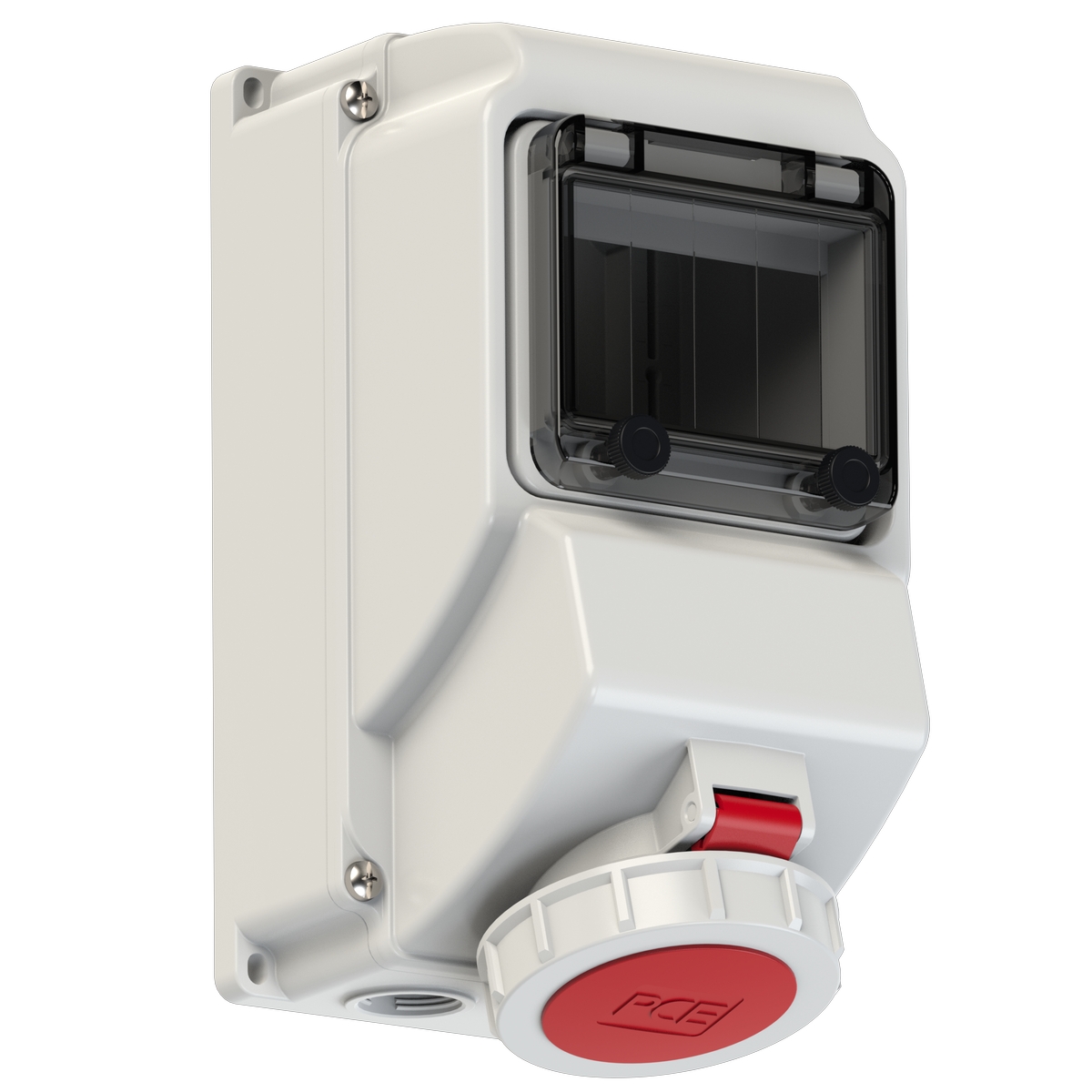 751523-6 PCE Розетка настенная 16A/400V/3P+N+E/IP67 никелирован. контакты, окно 5 модулей, DIN-рейка