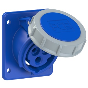 4132-6ttf87 PCE Розетка встраиваемая наклонная 16А/230V/1P+N+E/IP67,фланец 75x85,безвинтовое подключ