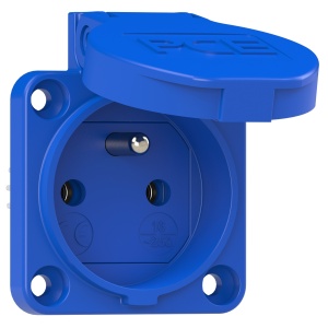 108-0b PCE Розетка встр 16А/250V/2P+E/IP54 50x50