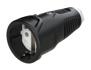 #2510-sw PCE Розетка кабельная 16A/250V/2P+E/IP20 корпус черный, маркер белый