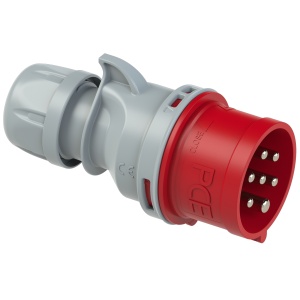 027-6v PCE Вилка кабельная 32А/400V/6P+E/IP44, никелированные контакты 