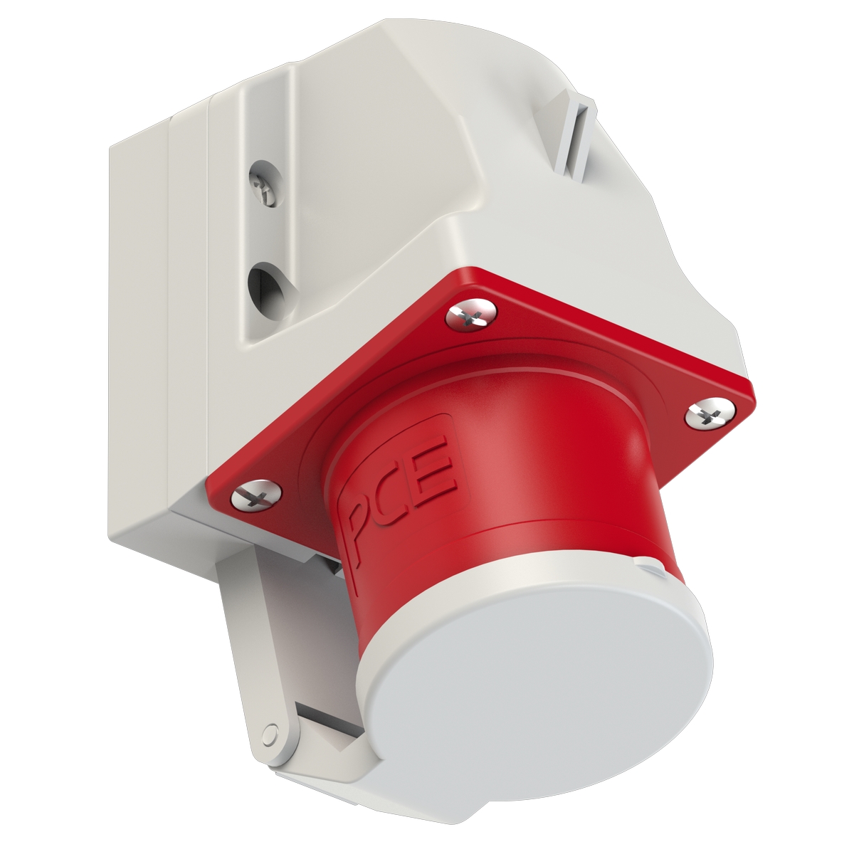 524-6d PCE Вилка настенная 32A/400V/3P+E/IP44 с крышкой