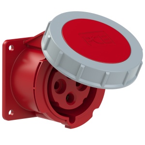 3242-6tt PCE Розетка встраиваемая 32А/400V/3P+E/IP67, безвинтовое подключение, фланец 75x75