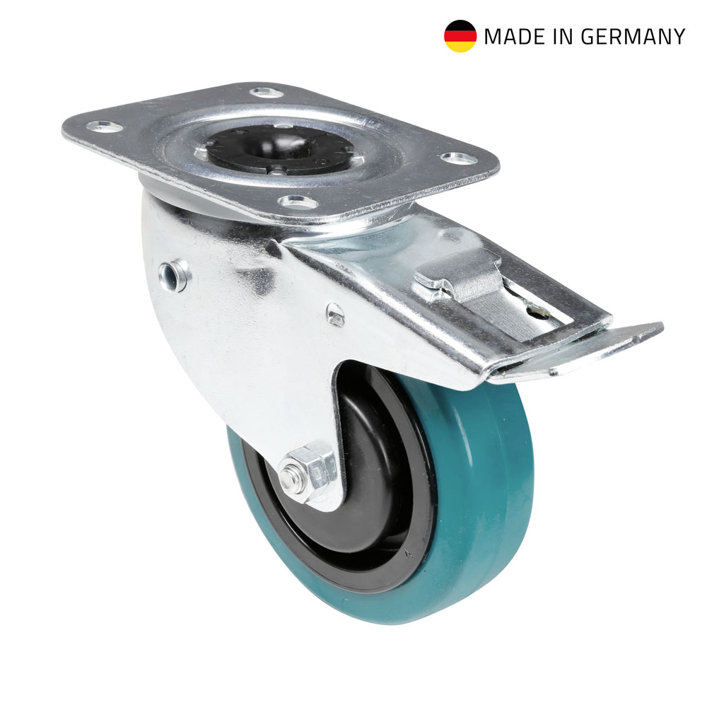 37038 Adam Hall Колесо поворотное 100 мм с тормозом и автовыравниваем