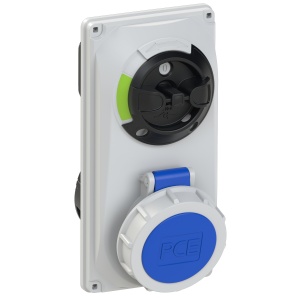 60132-6 PCE Розетка встраиваем 16А/230V/1P+N+E/P67, с выключателем и блокировкой 