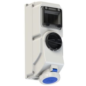 76232-6 PCE Розетка настенная 32А/230V/1P+N+E/IP67, под автоматический выключатель, DIN-рейка