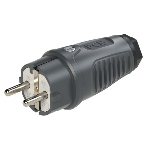 0511-as PCE Вилка кабельная 16A/250V/2P+E/IP54 корпус темносерый, маркер черный