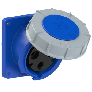 433-6fd PCE Розетка встраиваемая наклонная 63А/230V/1P+N+E/IP67, фланец 106x110