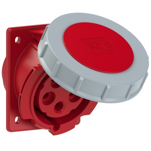 4252-6ttf78 PCE Розетка встраиваемая наклонная 32А/400V/3P+N+E/IP67,фланец 80x97,безвинтовое подключ
