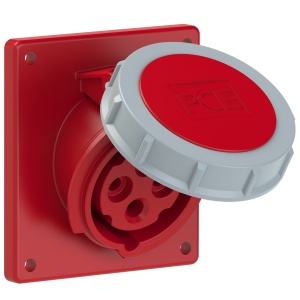 4142-6tt PCE Розетка встраиваемая наклонная 16А/400V/3P+E/IP67,фланец 92x100,безвинтовое подключение