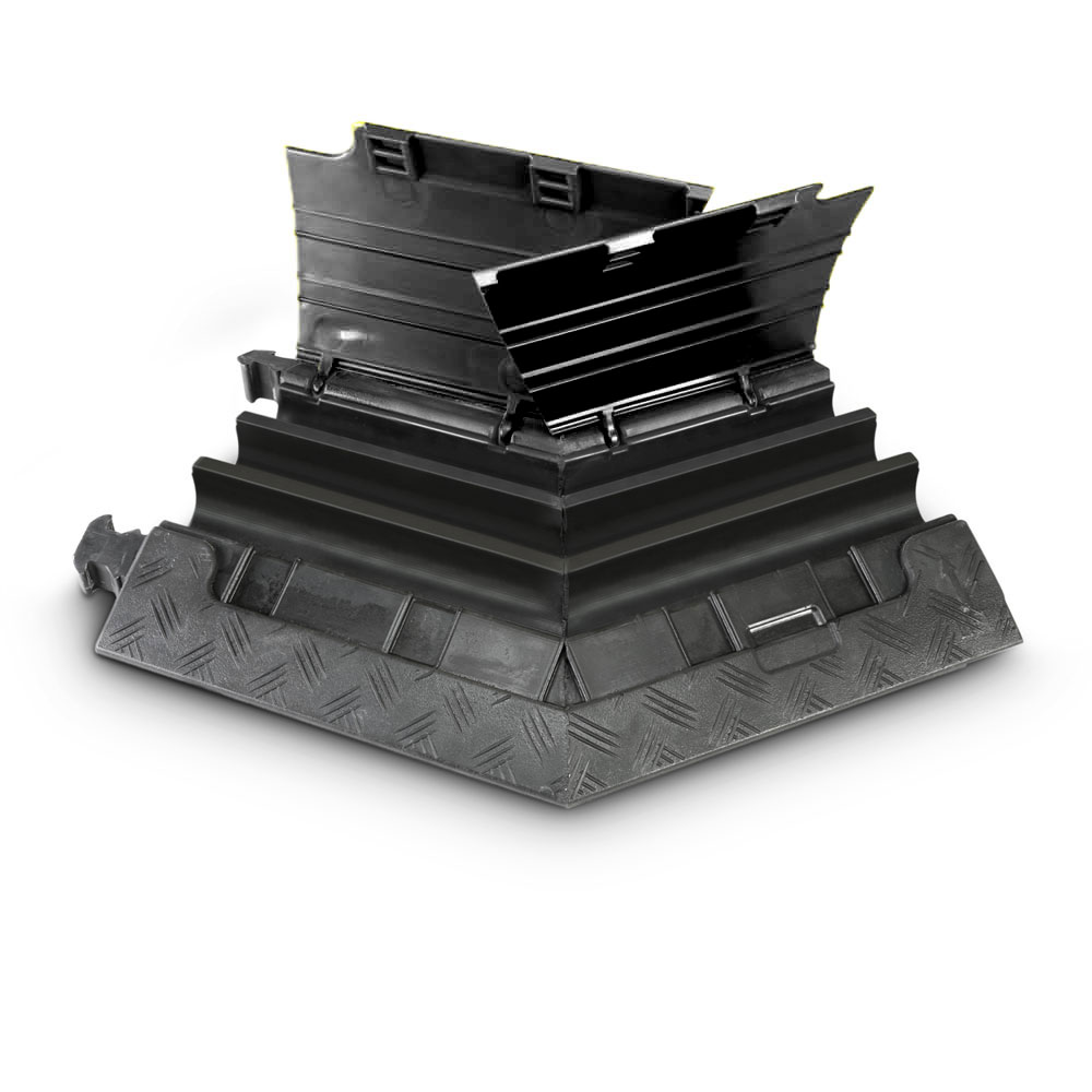 85210BLKR  AdamHall  Угловой сегмент 45° для Defender MINI 85200, 3-канальный, правый, черная крышка