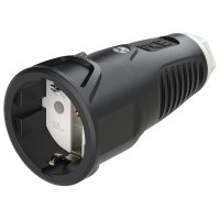 2510-sw PCE Розетка кабельная 16A/250V/2P+E/IP20 резиновый корпус черная