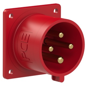 624-6 PCE Вилка встраиваемая 32А/400V/3P+E/IP44, фланец 70x70