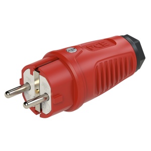 0511-rs PCE Вилка кабельная 16A/250V/2P+E/IP54 корпус красный, маркер черный