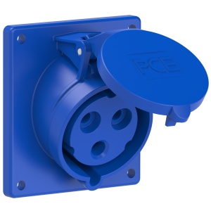 423-6ttf9 PCE Розетка встраиваемая наклонная 32А/230V/1P+N+E/IP44,фланец 92x100,безвинтовое подключ