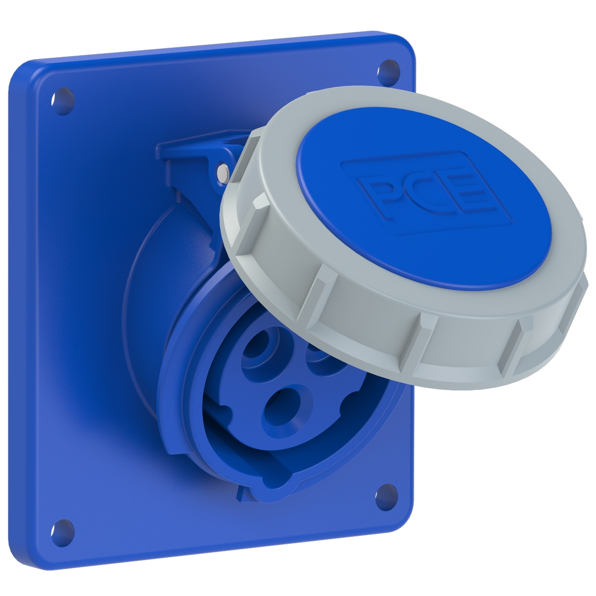 4132-6tt PCE Розетка встраиваемая наклонная 16А/230V/1P+N+E/IP67, фланец 92x100, безвинтовое подключ