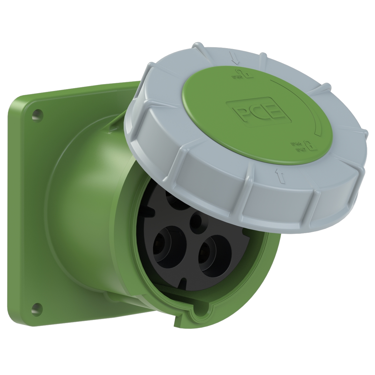 344-2 PCE Розетка встраиваемая 125А/500V/3P+E/IP67, фланец 120x120