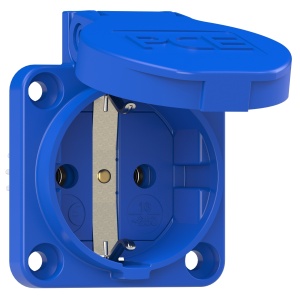 105-0bs PCE Розетка встр 16А/250V/2P+E/IP54 50x50 подкл. сбоку синяя