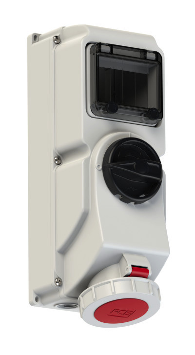 78252-6 PCE Розетка настен с выкл. и блокир.32A/400V/3P+N+E/IP67, с держат. предох.(предох. не уком)